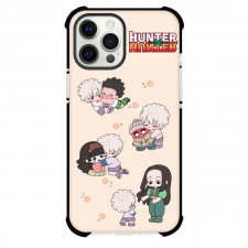 Hunter X Hunter Phone Case For iPhone And Samsung Galaxy Devices - Hunter X Hunter Characters Chibi Art Pattern Art On Beige Background