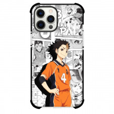 Haikyu Yu Nishinoya Phone Case For iPhone Samsung Galaxy Pixel OnePlus Vivo Xiaomi Asus Sony Motorola Nokia - Yu Nishinoya Cute Stand Pose with Black and White Background