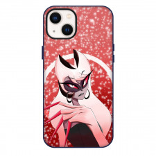 Hazbin Hotel Carmilla Carmine Phone Case For iPhone Samsung Galaxy Pixel OnePlus Vivo Xiaomi Asus Sony Motorola Nokia - Carmilla Carmine Showing Her Nail On Falling Snowflakes On Red Background