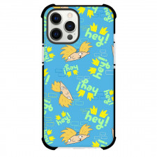 Hey Arnold Phone Case For iPhone Samsung Galaxy Pixel OnePlus Vivo Xiaomi Asus Sony Motorola Nokia - Hey Arnold Cartoon Avatar Pattern Art On Sky Blue Background