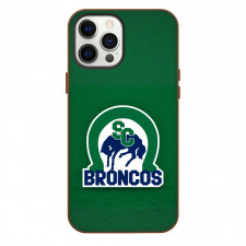 Swift Current Broncos Phone Case For iPhone Samsung Galaxy Pixel OnePlus Vivo Xiaomi Asus Sony Motorola Nokia - Logo In Green Grunge Background