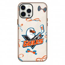 San Diego Gulls Phone Case For iPhone Samsung Galaxy Pixel OnePlus Vivo Xiaomi Asus Sony Motorola Nokia - Logo Ribbon In Beige Background