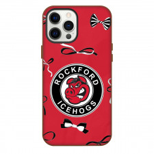 Rockford IceHogs Phone Case For iPhone Samsung Galaxy Pixel OnePlus Vivo Xiaomi Asus Sony Motorola Nokia - Logo Ribbon In Red Background