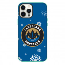 Cleveland Monsters Phone Case For iPhone Samsung Galaxy Pixel OnePlus Vivo Xiaomi Asus Sony Motorola Nokia - Logo Snow Flakes Blue Background