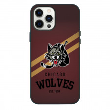 Chicago Wolves Phone Case For iPhone Samsung Galaxy Pixel OnePlus Vivo Xiaomi Asus Sony Motorola Nokia - Logo In Yellow And Maroon Background