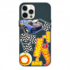 Hot Wheels Let?s Race Phone Case For iPhone Samsung Galaxy Pixel OnePlus Vivo Xiaomi Asus Sony Motorola Nokia - Blue Race Car Race Flags Sticker