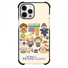 Howl's Moving Castle Phone Case For iPhone And Samsung Galaxy Devices - Howl's Moving Castle Cute Fun Icon On Beige Background