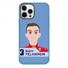 IndyCar Series Scott McLaughlin Phone Case For iPhone Samsung Galaxy Pixel OnePlus Vivo Xiaomi Asus Sony Motorola Nokia - Scott McLaughlin Illustration Portrait In Blue Background