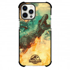 Jurassic World Phone Case For iPhone and Samsung Galaxy Devices - Indominus Rex Illustration Fire Background