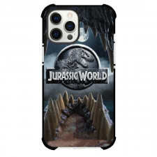Jurassic World Phone Case For iPhone and Samsung Galaxy Devices - Jurassic World Logo Night Sky Background