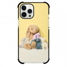 Jellycat Phone Case For iPhone Samsung Galaxy Pixel OnePlus Vivo Xiaomi Asus Sony Motorola Nokia - Indigo Bunny Sitting Yellow Background