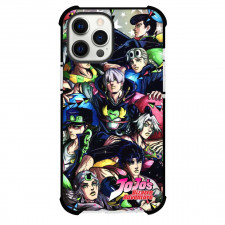 JoJo's Bizarre Adventure Phone Case For iPhone and Samsung Galaxy Devices - JoJo's Bizarre Adventure Characters Collage On Star Background