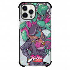 JoJo's Bizarre Adventure Josuke Higashikata Crazy Diamond Phone Case For iPhone and Samsung Galaxy Devices - Josuke Higashikata Crazy Diamond Portrait On Gray Background