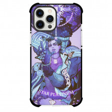 JoJo's Bizarre Adventure Jotaro Kujo Star Platinum Phone Case For iPhone and Samsung Galaxy Devices - Jotaro Kujo Star Platinum Tarot Card On Purple Background