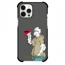 Jujutsu Kaisen Satoru Gojo Phone Case For iPhone And Samsung Galaxy Devices - Satoru Gojo Standing On Grey Background Comic Art