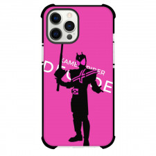 Kamen Rider Decade Case For iPhone Samsung Galaxy Pixel OnePlus Vivo Xiaomi Asus Sony Motorola Nokia - Decade Silhouette Portrait In Pink Background