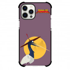 Kung Fu Panda Crane Phone Case For iPhone And Samsung Galaxy Devices - Crane Side Portrait On Yellow Sun Background
