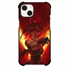 The King of Fighters Leona Heidern Phone Case For iPhone Samsung Galaxy Pixel OnePlus Vivo Xiaomi Asus Sony Motorola Nokia - Leona Heidern Angry Look On Fire Background