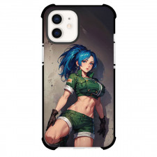 The King of Fighters Leona Heidern Phone Case For iPhone Samsung Galaxy Pixel OnePlus Vivo Xiaomi Asus Sony Motorola Nokia - Leona Heidern Standing On Wall Digital Art Poster