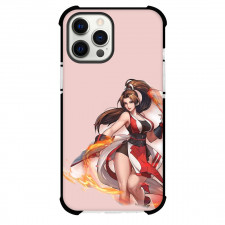 The King of Fighters Mai Shiranui Phone Case For iPhone Samsung Galaxy Pixel OnePlus Vivo Xiaomi Asus Sony Motorola Nokia - Mai Shiranui Holds Butterfly Fan Art On Pink Background