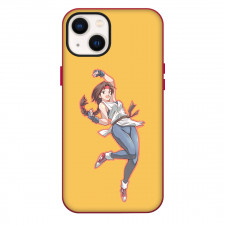 The King of Fighters Yuri Sakazaki Phone Case For iPhone Samsung Galaxy Pixel OnePlus Vivo Xiaomi Asus Sony Motorola Nokia - Yuri Sakazaki Dancing Fan Art On Yellow Background