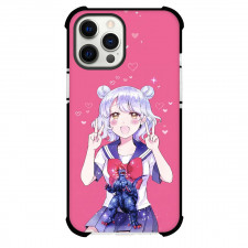 Kaiju Girl Caramelise Phone Case For iPhone Samsung Galaxy Pixel OnePlus Vivo Xiaomi Asus Sony Motorola Nokia - Kaiju Girl Caramelise Manatsu Tomosato Pink Hearts Peace Sign Anime Art Poster