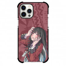Kakegurui Yumeko Jabami Phone Case For iPhone Samsung Galaxy Pixel OnePlus Vivo Xiaomi Asus Sony Motorola Nokia - Yumeko Jabami Cartoon Art Red Manga Background
