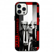 Karl Lagerfeld Phone Case For iPhone Samsung Galaxy Pixel OnePlus Vivo Xiaomi Asus Sony Motorola Nokia - Red Black Portrait Collage