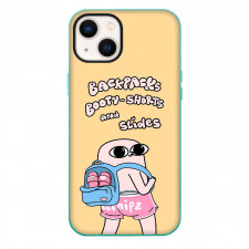 Ketnipz Phone Case For iPhone Samsung Galaxy Pixel OnePlus Vivo Xiaomi Asus Sony Motorola Nokia - Ketnipz BackPacks Booty Shorts And Slides Cartoon Art On Begie Background