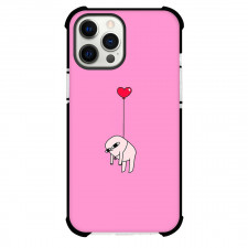 Ketnipz Phone Case For iPhone Samsung Galaxy Pixel OnePlus Vivo Xiaomi Asus Sony Motorola Nokia - Ketnipz Flying With Heart Shape Baloon On Pink Background