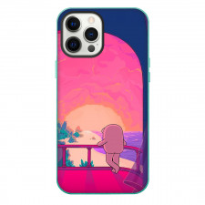 Ketnipz Phone Case For iPhone Samsung Galaxy Pixel OnePlus Vivo Xiaomi Asus Sony Motorola Nokia - Ketnipz Standing On Balcony Aesthetic Pink Blue Drawing Art Poster