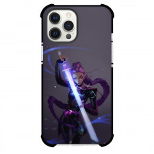 Kpop Demon Hunters Rumi Phone Case For iPhone Samsung Galaxy Pixel OnePlus Vivo Xiaomi Asus Sony Motorola Nokia - Kpop Demon Hunters Rumi Holds Glowihng Saingeom Black Background