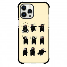 Kumamon Phone Case For iPhone Samsung Galaxy Pixel OnePlus Vivo Xiaomi Asus Sony Motorola Nokia - Kumamon Create 09 Different Expressions with Yellow Pattern Background