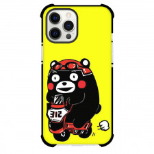 Kumamon Phone Case For iPhone Samsung Galaxy Pixel OnePlus Vivo Xiaomi Asus Sony Motorola Nokia - Kumamon Enjoy Riding on Green Pattern Background