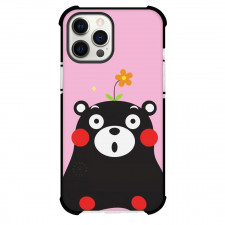 Kumamon Phone Case For iPhone Samsung Galaxy Pixel OnePlus Vivo Xiaomi Asus Sony Motorola Nokia - Kumamon Flower on Head and Pink Background