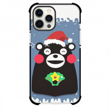 Kumamon Phone Case For iPhone Samsung Galaxy Pixel OnePlus Vivo Xiaomi Asus Sony Motorola Nokia - Kumamon Happy to Wear Christmas Cap with Grey Background