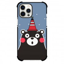 Kumamon Phone Case For iPhone Samsung Galaxy Pixel OnePlus Vivo Xiaomi Asus Sony Motorola Nokia - Kumamon Mascot Wear Red Cap with Grey Background
