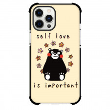 Kumamon Phone Case For iPhone Samsung Galaxy Pixel OnePlus Vivo Xiaomi Asus Sony Motorola Nokia - Kumamon Self Love is Important Cute Flower on Yellow Background