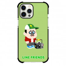 LINE Friends Boss Phone Case For iPhone And Samsung Galaxy Devices - Boss Hip Hop Outfit On Green Background