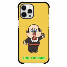 LINE Friends Boss Phone Case For iPhone And Samsung Galaxy Devices - Boss Handing On Yellow Background