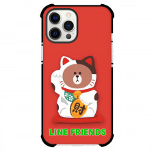 LINE Friends Brown Phone Case For iPhone And Samsung Galaxy Devices - Brown Astronaut On Red Background