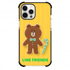 LINE Friends Brown Phone Case For iPhone And Samsung Galaxy Devices - Brown Cookie On Yellow Background