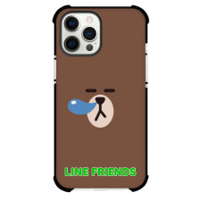 LINE Friends Brown Phone Case For iPhone And Samsung Galaxy Devices - Brown Emoji On Brown Background