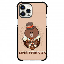 LINE Friends Brown Phone Case For iPhone And Samsung Galaxy Devices - Brown Sitting On Beige Background