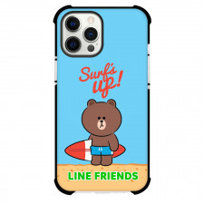LINE Friends Brown Phone Case For iPhone And Samsung Galaxy Devices - Brown Standing On Beach Surf's Up Poster
