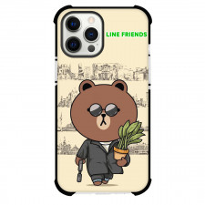 LINE Friends Brown Phone Case For iPhone And Samsung Galaxy Devices - Brown Crossover Leon Portrait