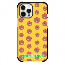LINE Friends Choco Phone Case For iPhone And Samsung Galaxy Devices - Choco Avatar Pattern Art On Yellow Background