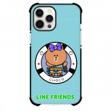 LINE Friends Choco Phone Case For iPhone And Samsung Galaxy Devices - Choco Kung Fu Master On Blue Background
