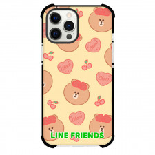 LINE Friends Choco Phone Case For iPhone And Samsung Galaxy Devices - Choco Pattern Art On Beige Background