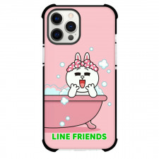 LINE Friends Cony Phone Case For iPhone And Samsung Galaxy Devices - Cony Showering On BathTub Pink Background